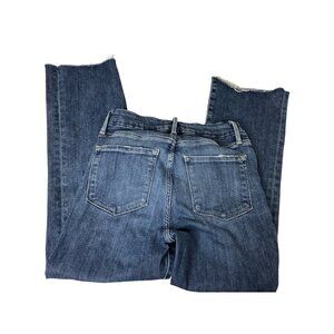 Frame Denim Womens High-Rise Blue Jeans Size 26 With Raw Hem